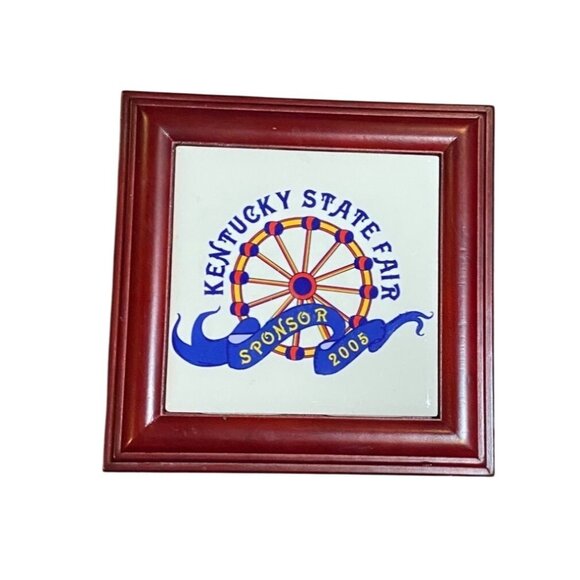 Trinket Box Kentucky State Fair 2005 Sponsor Wooden W/Ferris Wheel Design 6x6x3 - Picture 1 of 5